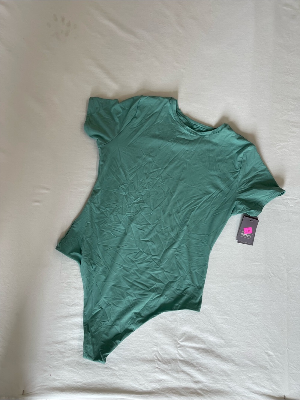 Auden Short Sleeve Fitted Bodysuit in Teal
